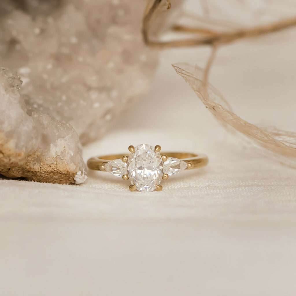 Oval & Pear Shaped Trilogy Ring | Pear-Shaped Diamonds, Oval-Shaped Diamonds
