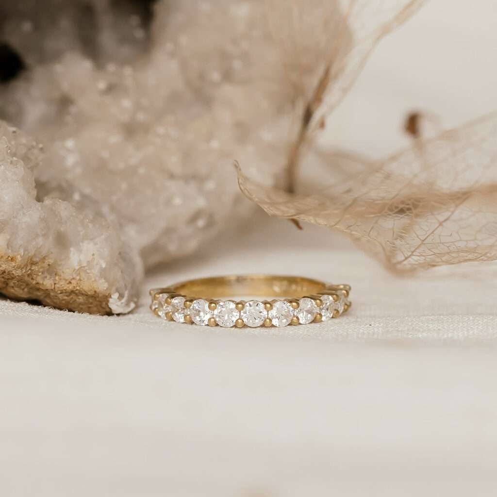 Half Eternity Large Wedding Band | Brilliant-cut diamond